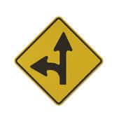 road split sign